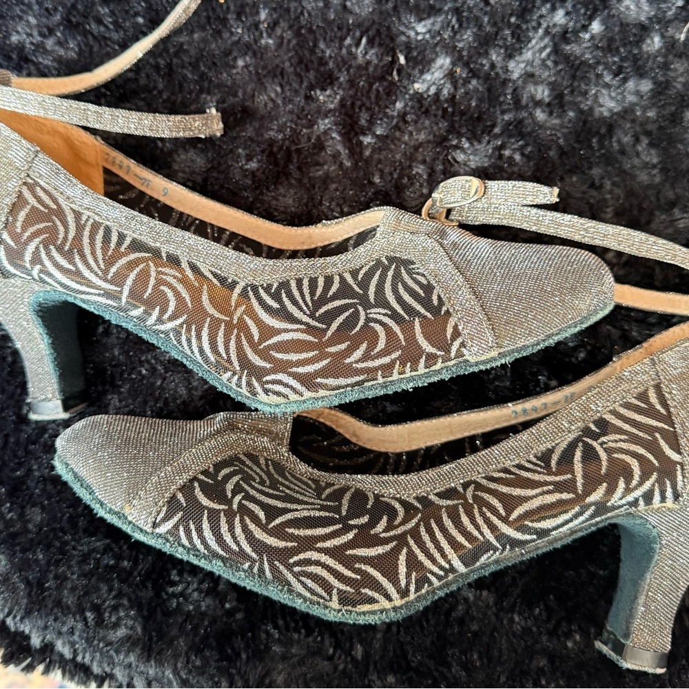 Vintage Byworld Ballroom/Latin Dance Shoes Silver Mesh | EU 39 - Picture 4 of 5
